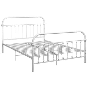 vidaXL Bed Frame White Metal 140x200 cm