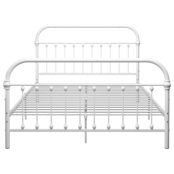 vidaXL Bed Frame White Metal 140x200 cm