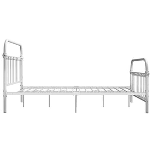 vidaXL Bed Frame White Metal 140x200 cm