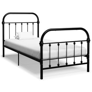 vidaXL Bed Frame Black Metal 100 x 200 cm