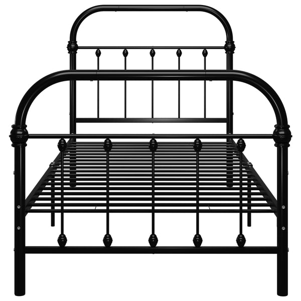 vidaXL Bed Frame Black Metal 100 x 200 cm