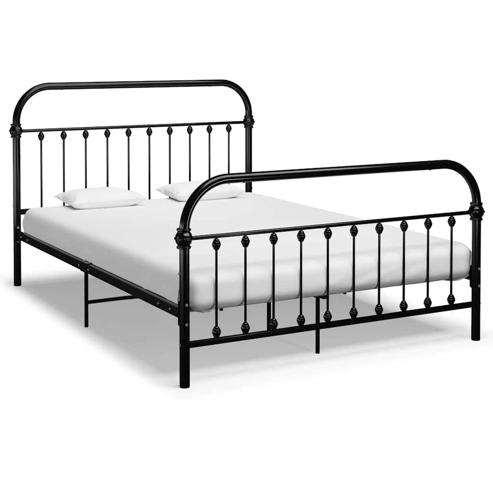 vidaXL Bed Frame Black Metal 160x200 cm