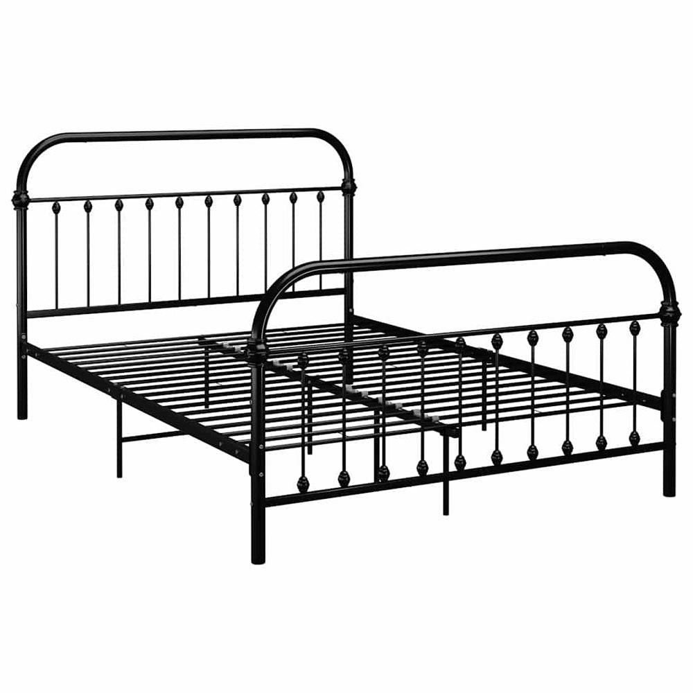 vidaXL Bed Frame Black Metal 160x200 cm