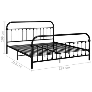 vidaXL Bed Frame Black Metal 180x200 cm
