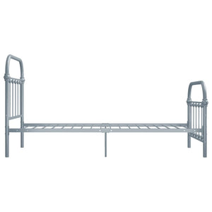 vidaXL Bed Frame Grey Metal 90x200 cm