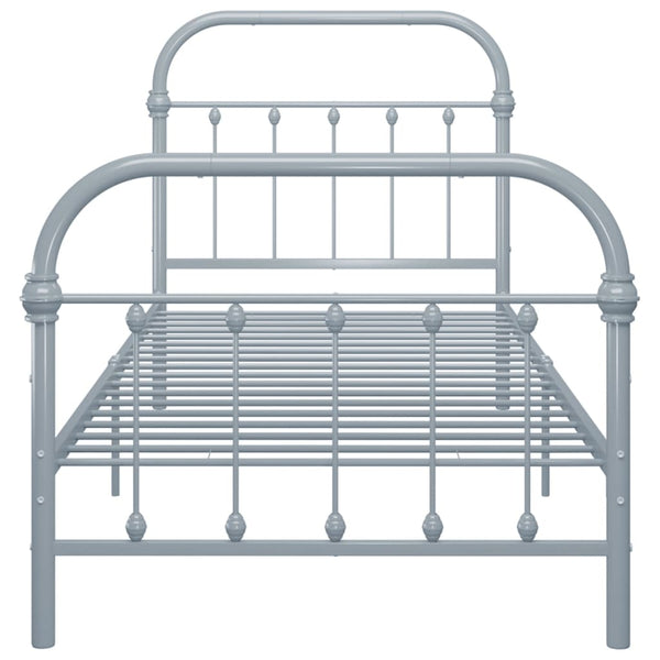 vidaXL Bed Frame Grey Metal 90x200 cm