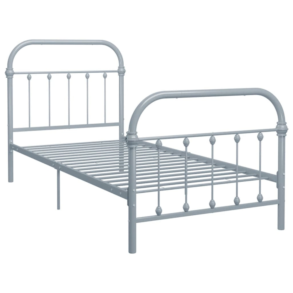 vidaXL Bed Frame Grey Metal 100 x 200 cm