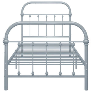 vidaXL Bed Frame Grey Metal 100 x 200 cm
