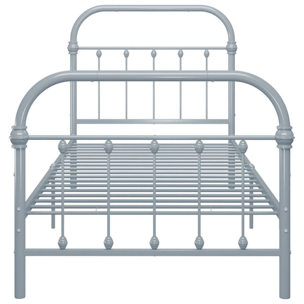 Bettgestell Grau Metall 100 × 200 cm