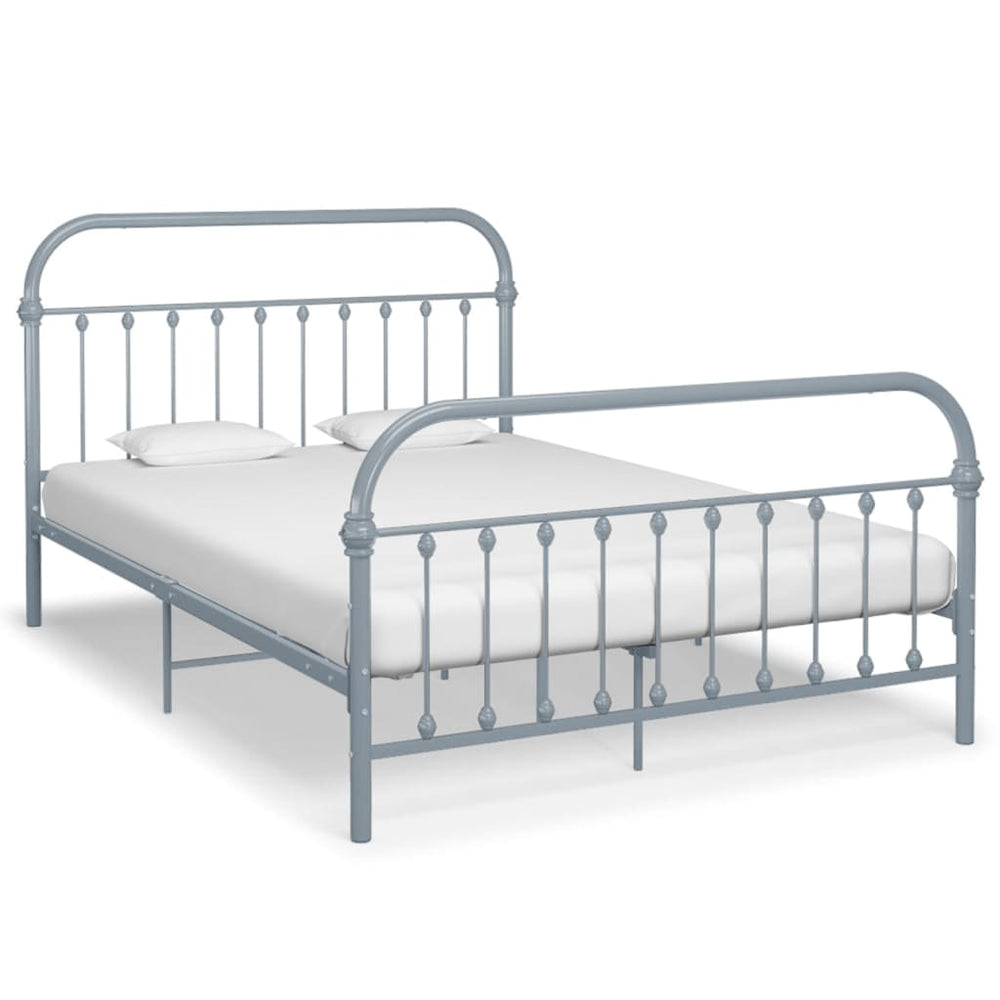 vidaXL Bed Frame Grey Metal 120x200 cm