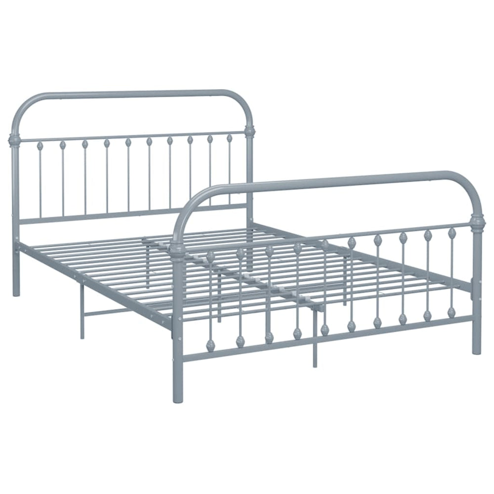 vidaXL Bed Frame Grey Metal 120x200 cm