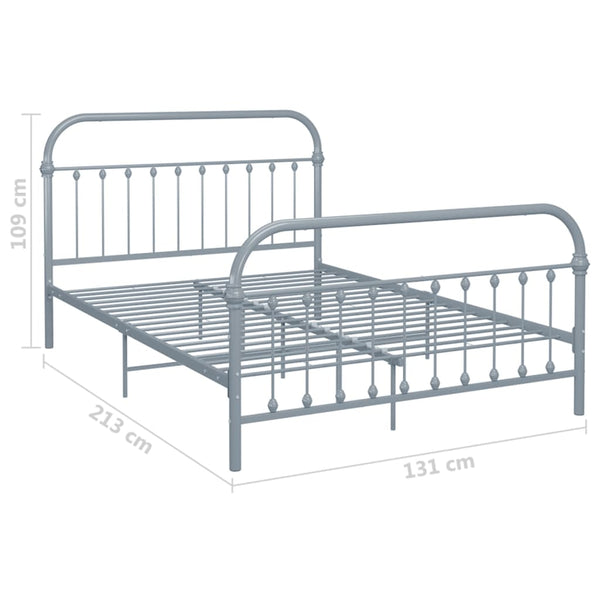 vidaXL Bed Frame Grey Metal 120x200 cm