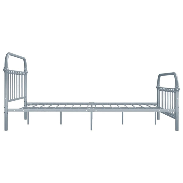 vidaXL Bed Frame Grey Metal 140x200 cm