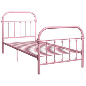 vidaXL Bed Frame Pink Metal 90x200 cm