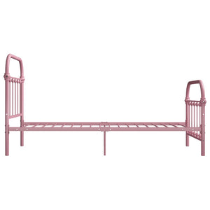 vidaXL Bed Frame Pink Metal 90x200 cm