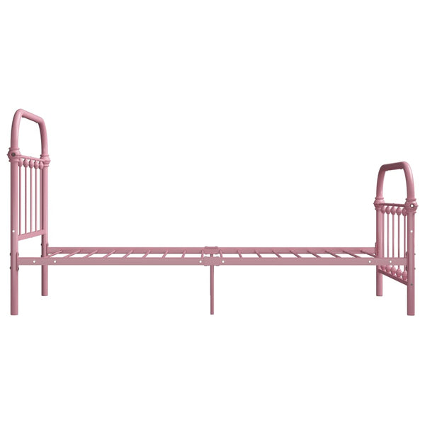 vidaXL Bed Frame Pink Metal 90x200 cm