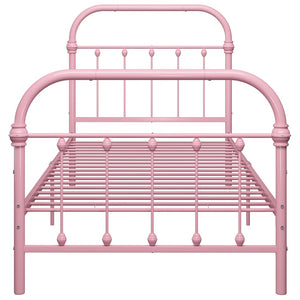 vidaXL Bed Frame Pink Metal 90x200 cm