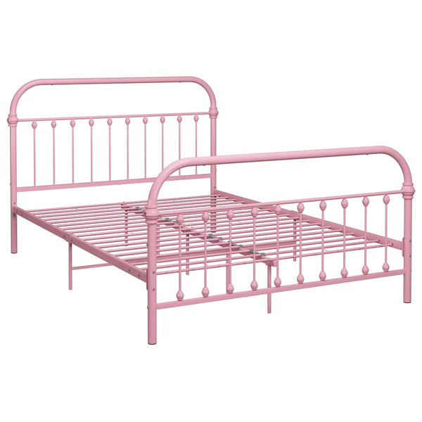 vidaXL Bed Frame Pink Metal 120x200 cm