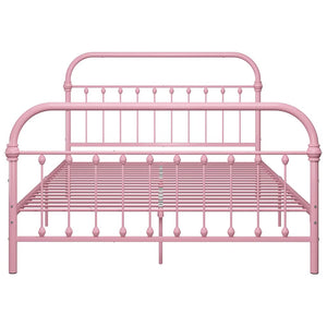 vidaXL Bed Frame Pink Metal 120x200 cm