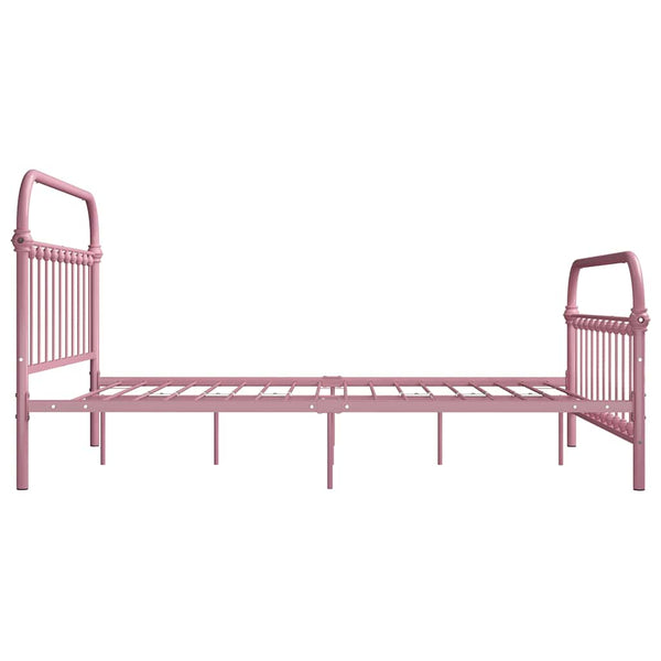 vidaXL Bed Frame Pink Metal 120x200 cm