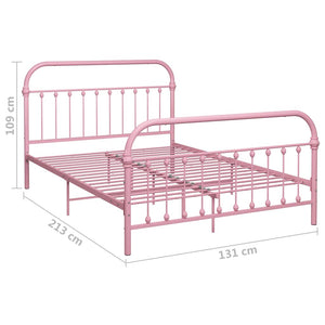 vidaXL Bed Frame Pink Metal 120x200 cm