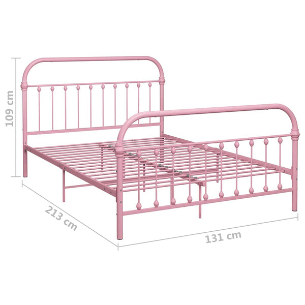 vidaXL Bed Frame Pink Metal 120x200 cm