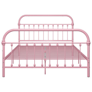 vidaXL Bed Frame Pink Metal 140x200 cm