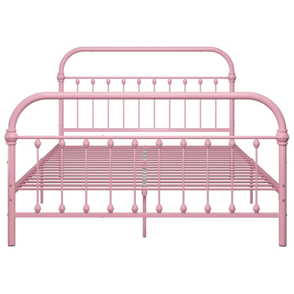 vidaXL Bed Frame Pink Metal 140x200 cm