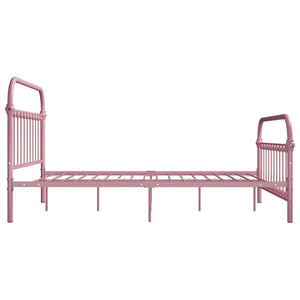 vidaXL Bed Frame Pink Metal 140x200 cm