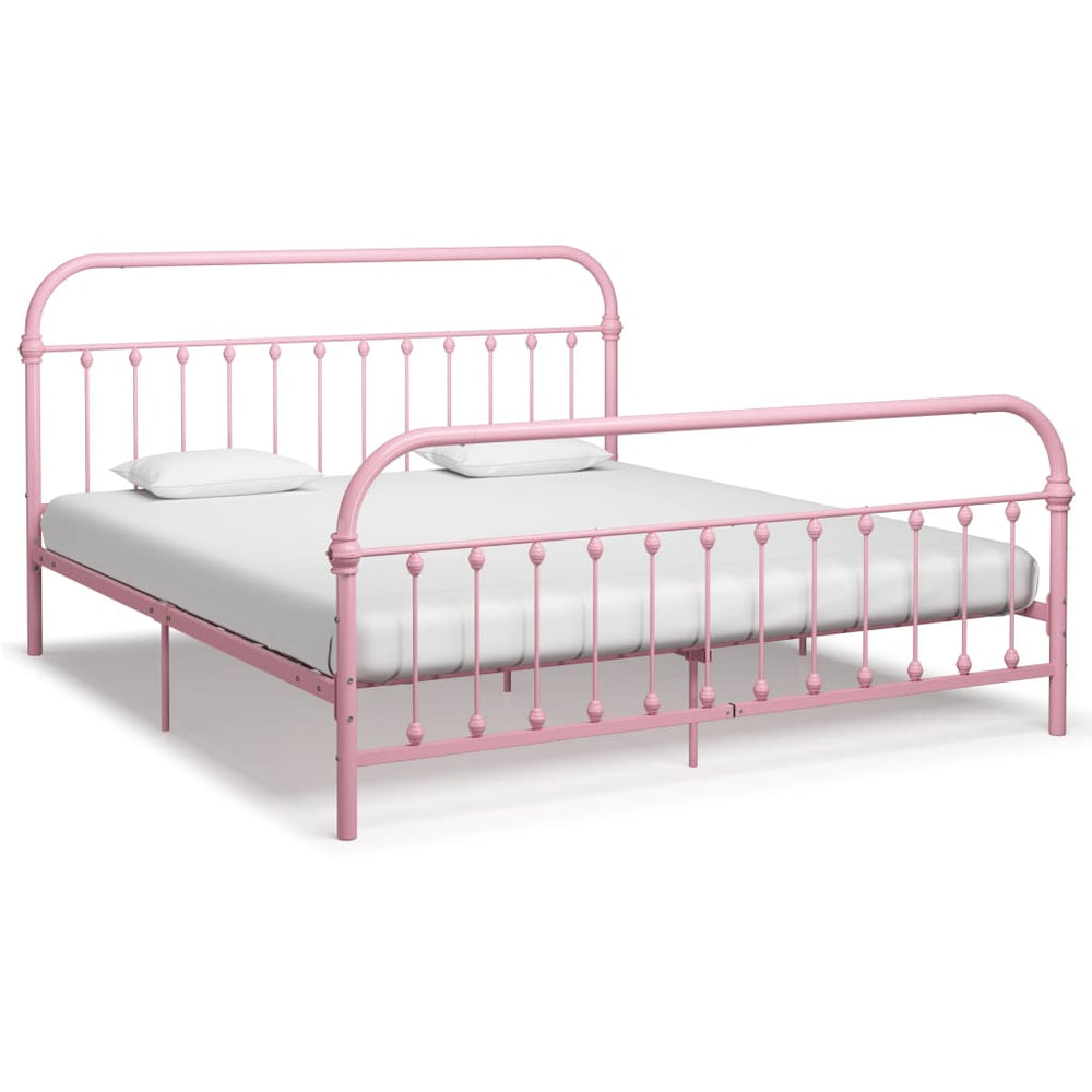 vidaXL Bed Frame Pink Metal 180x200 cm