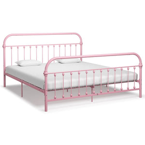 vidaXL Bed Frame Pink Metal 180x200 cm