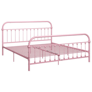 vidaXL Bed Frame Pink Metal 180x200 cm