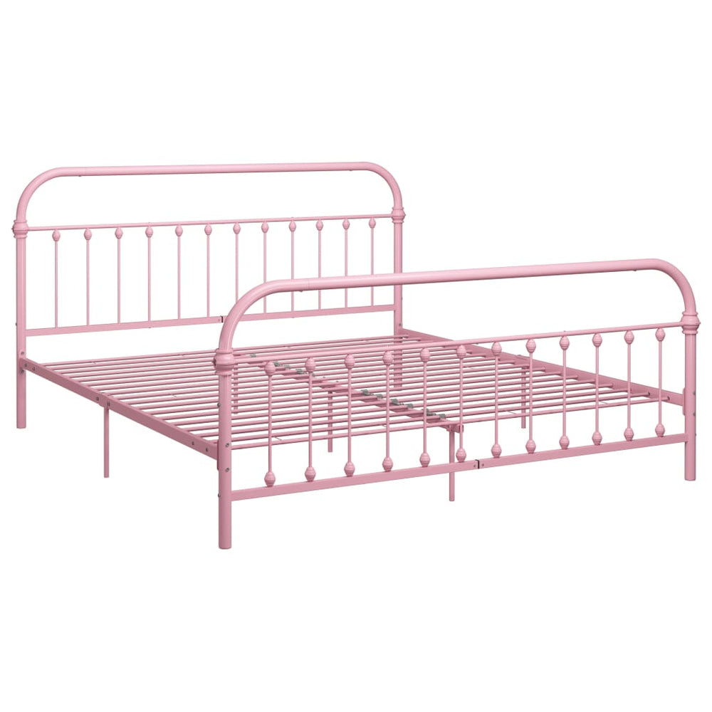 vidaXL Bed Frame Pink Metal 180x200 cm