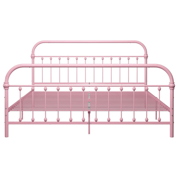 vidaXL Bed Frame Pink Metal 180x200 cm