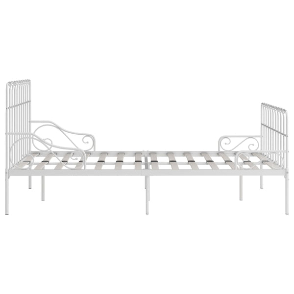 vidaXL Bed Frame with Slatted Base White Metal 120x200 cm