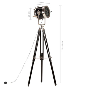 vidaXL Tripod Floor Lamp Black Solid Mango Wood 171 cm