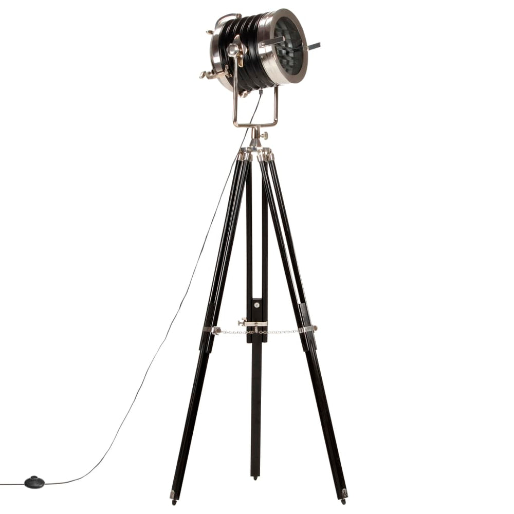 vidaXL Tripod Floor Lamp Black Solid Mango Wood 171 cm