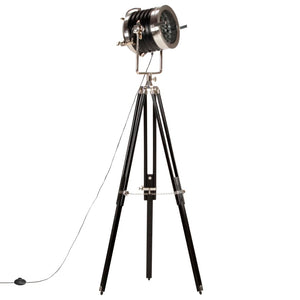 vidaXL Tripod Floor Lamp Black Solid Mango Wood 171 cm