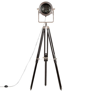 vidaXL Tripod Floor Lamp Black Solid Mango Wood 171 cm