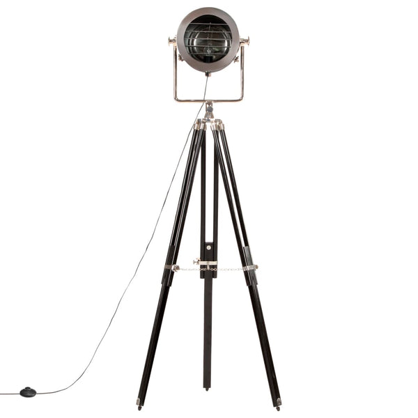vidaXL Tripod Floor Lamp Black Solid Mango Wood 171 cm