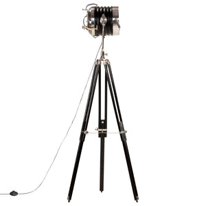 vidaXL Tripod Floor Lamp Black Solid Mango Wood 171 cm