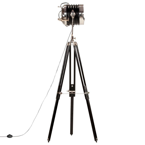 vidaXL Tripod Floor Lamp Black Solid Mango Wood 171 cm