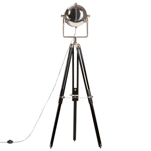 vidaXL Tripod Floor Lamp Black Solid Mango Wood 171 cm