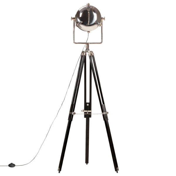 vidaXL Tripod Floor Lamp Black Solid Mango Wood 171 cm