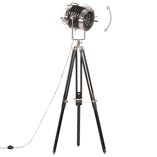 vidaXL Tripod Floor Lamp Black Solid Mango Wood 171 cm