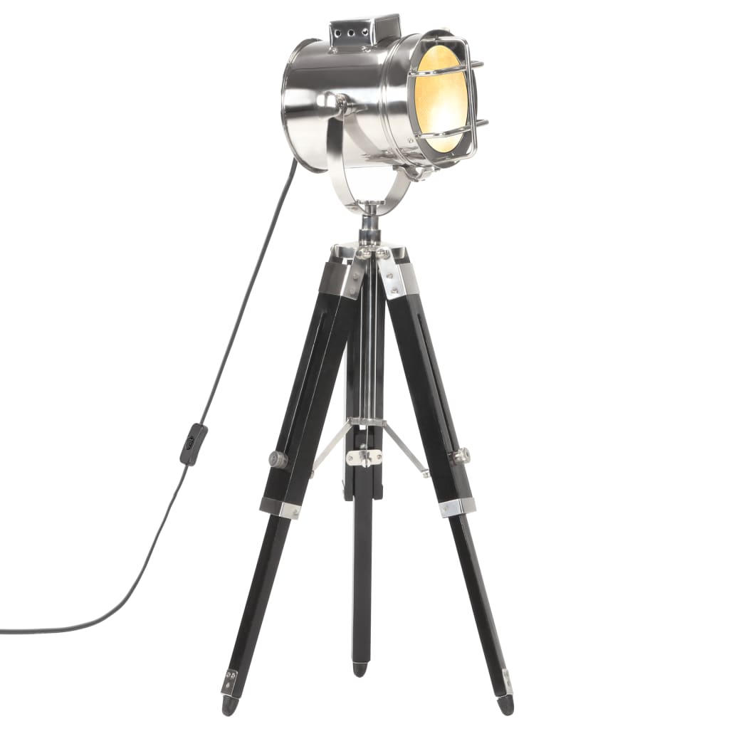 vidaXL Tripod Floor Lamp Black Solid Mango Wood 69 cm