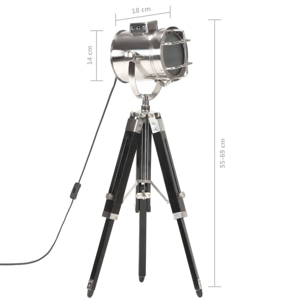 vidaXL Tripod Floor Lamp Black Solid Mango Wood 69 cm