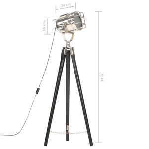 vidaXL Tripod Floor Lamp Black Solid Mango Wood 97 cm