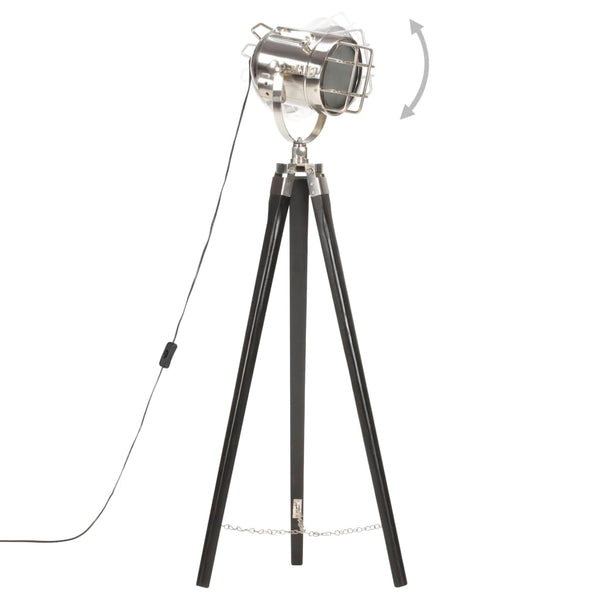 vidaXL Tripod Floor Lamp Black Solid Mango Wood 97 cm