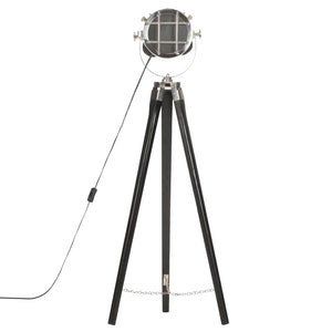 vidaXL Tripod Floor Lamp Black Solid Mango Wood 97 cm
